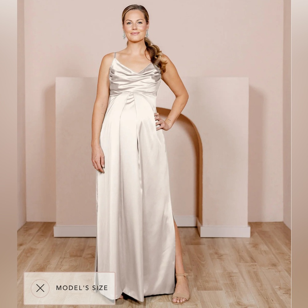 Revelry Skye Satin Dress Soft Champagne Maternity